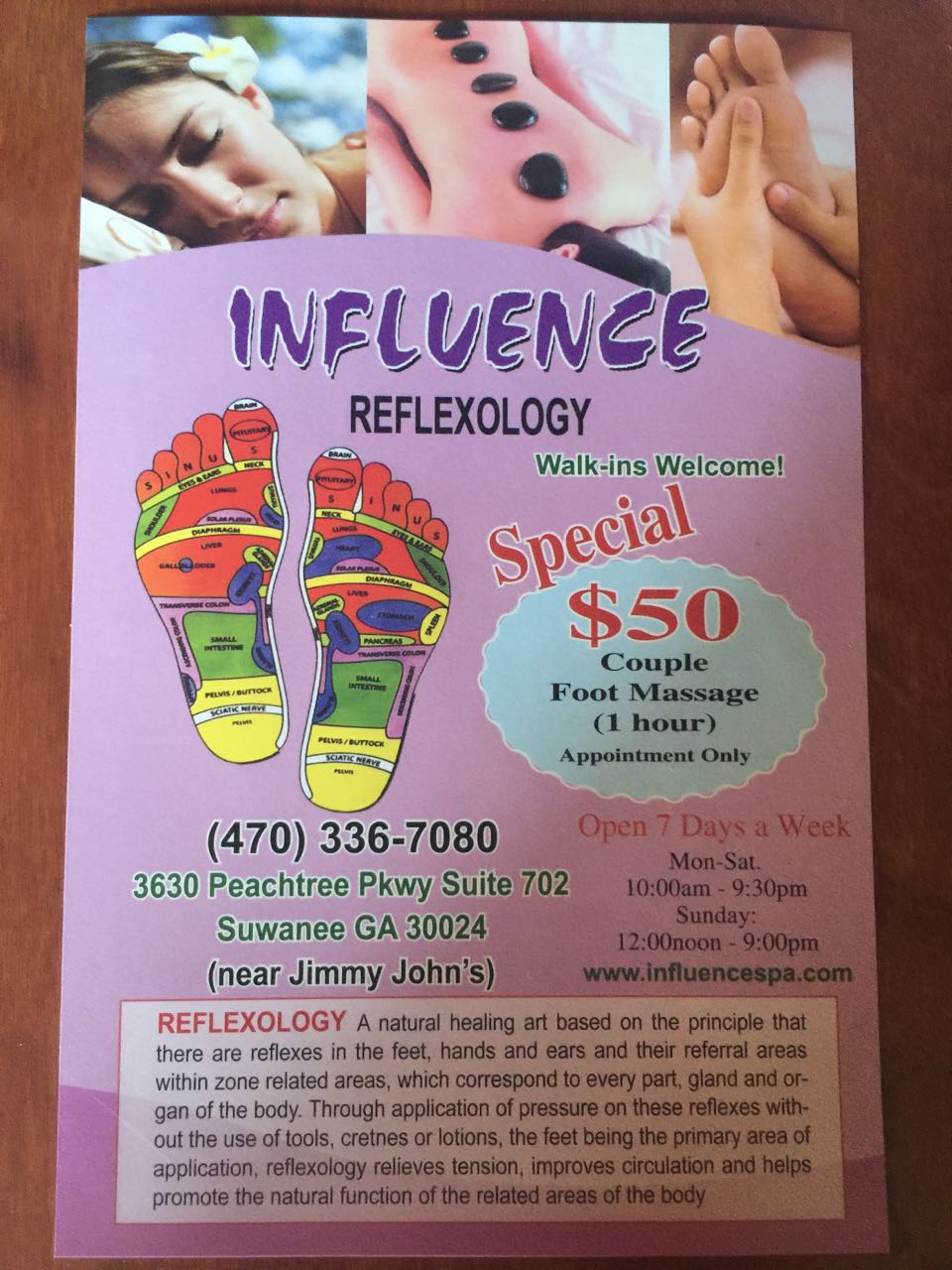 Influence Reflexology Flyer