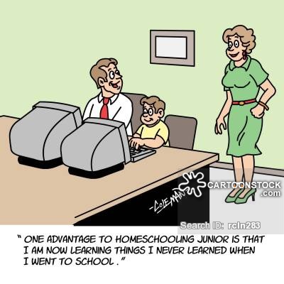 'One advantage to homeschooling junior is that I am now learning things I never learned when I went to school.'