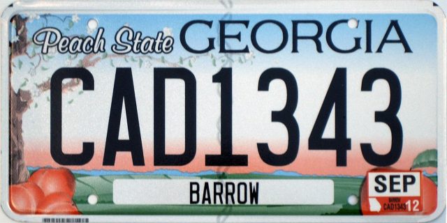 喬治亞州在考慮取消車牌照標籤