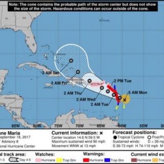 颶風瑪麗亞升級到「極其危險的4級風暴