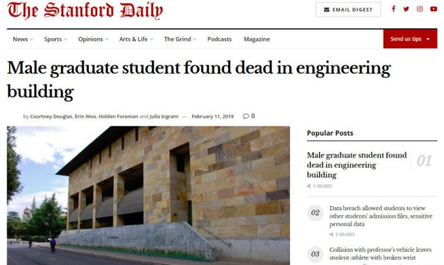 悲痛！斯坦福大学26岁中国博士自杀身亡，真相令人绝望....