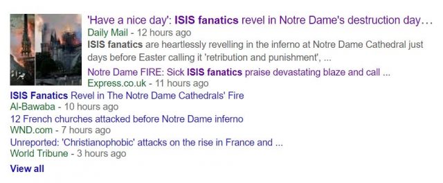 重磅! 外媒曝出巴黎圣母院最新消息, 凶手或来自极端恐怖组织ISIS! 毒瘤竟要死灰复燃?