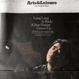 郎朗登上紐約時報藝術版封面