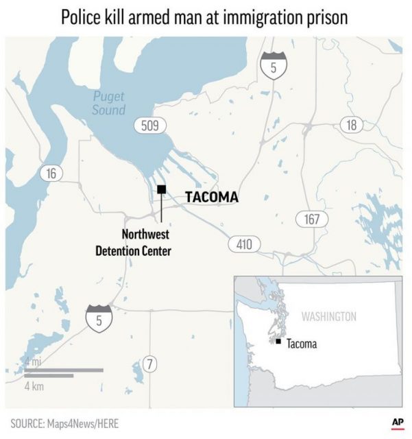 塔科马男子持步枪“自杀式进攻”联邦移民监狱