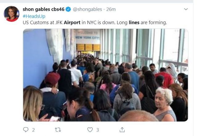 全美海关电脑大宕机 入关大排长龙 纽约、LA多机场受影响