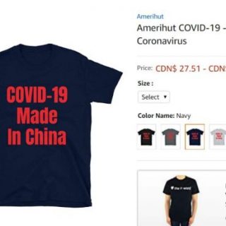 怒! 亞馬遜竟出售新冠病毒T恤! 公然侮辱受害者 華人不能忍!