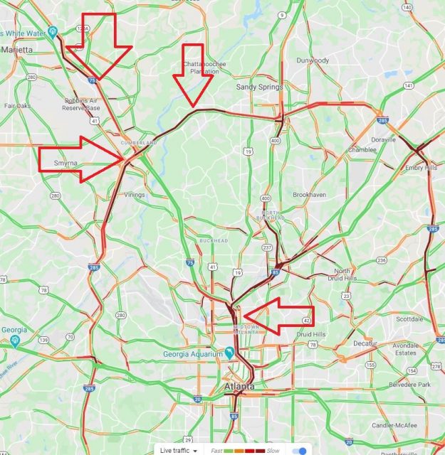 現在進行時！川普總統抵達亞特蘭大，高速公路已被重新開放 以後會再次被關閉！