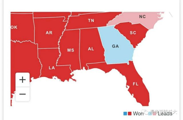 佐治亚翻蓝！成为大选最关键“摇摆州”！