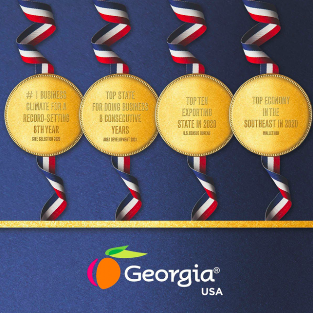 佐治亚州连续第8年被评为“全美最佳经商之州”