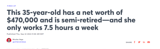 纽约妹子每周工作7.5小时 35岁打算半退休！怎么做到的？