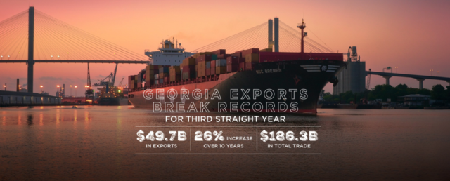 佐治亚州：2023年连续第三年刷新出口贸易纪录！